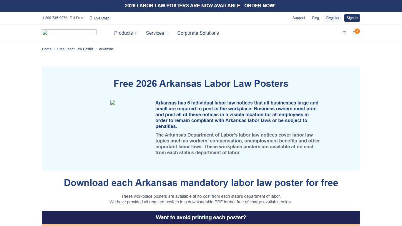 Free 2026 Arkansas Labor Law Posters Labor Law Center